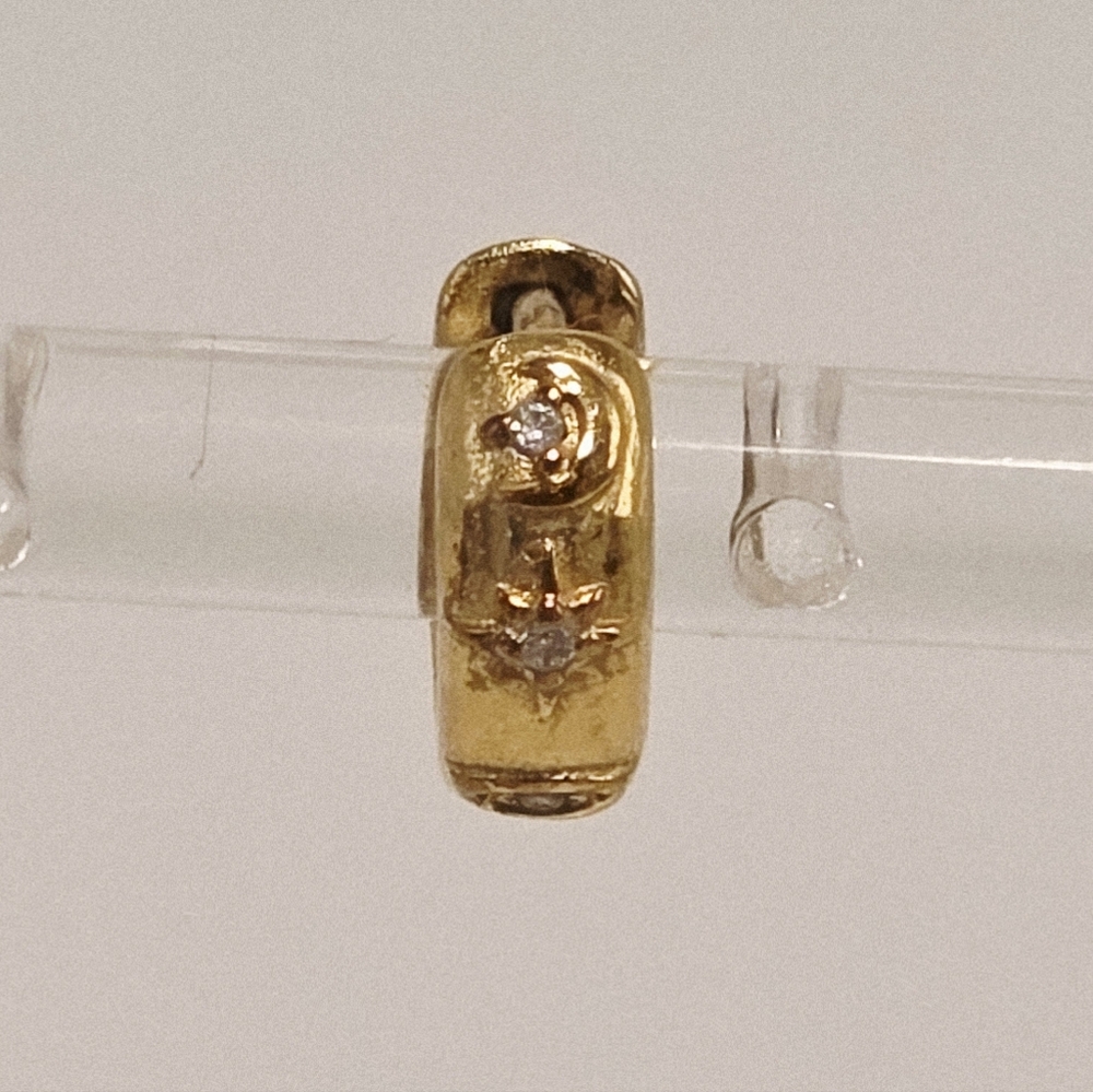 Astrid & Miyu 18k Goldplated Sterling Silver Huggies With Diamond 1 Piece Only